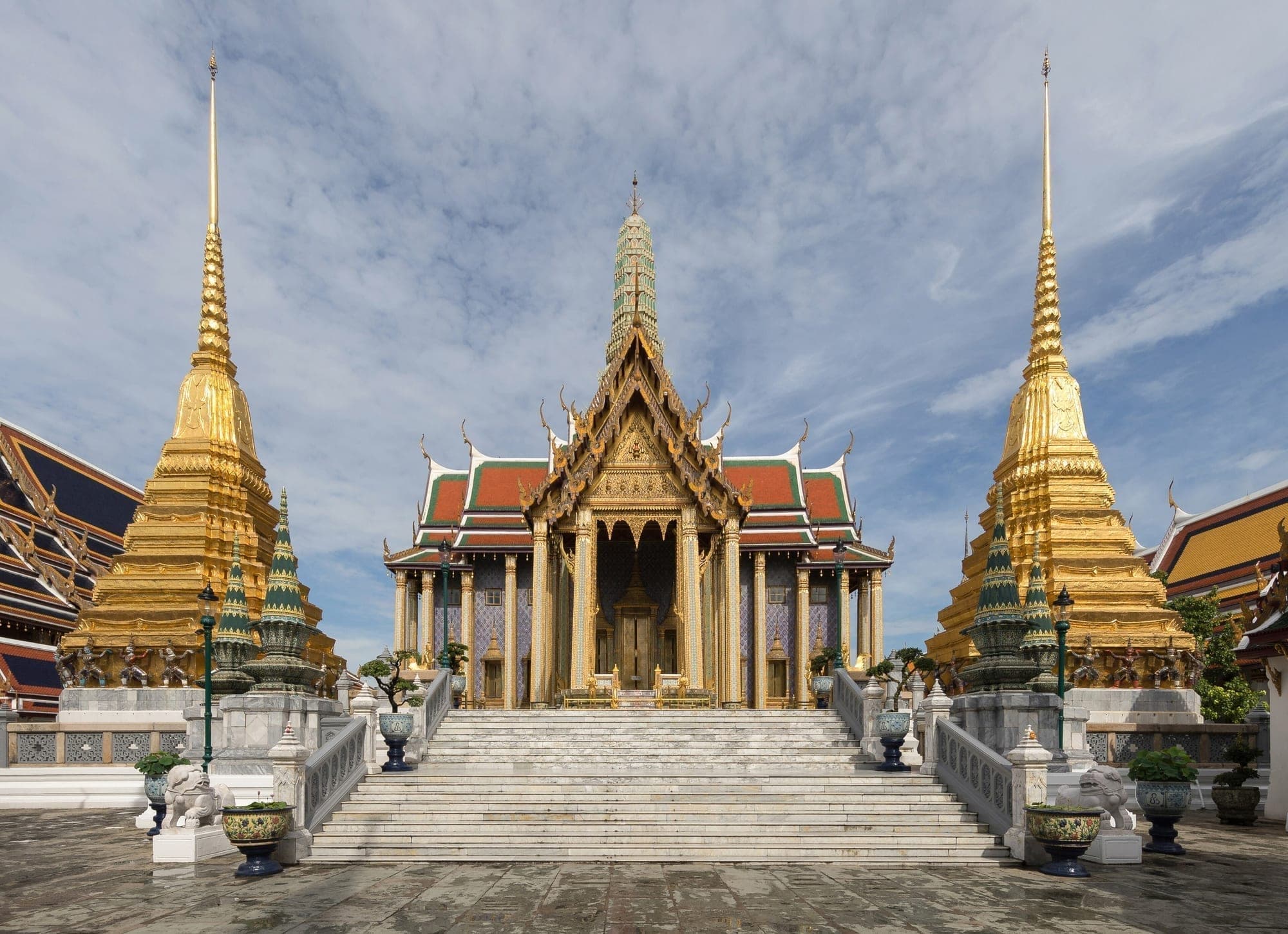 The golden spires of the Grand Palace complex in Bangkok