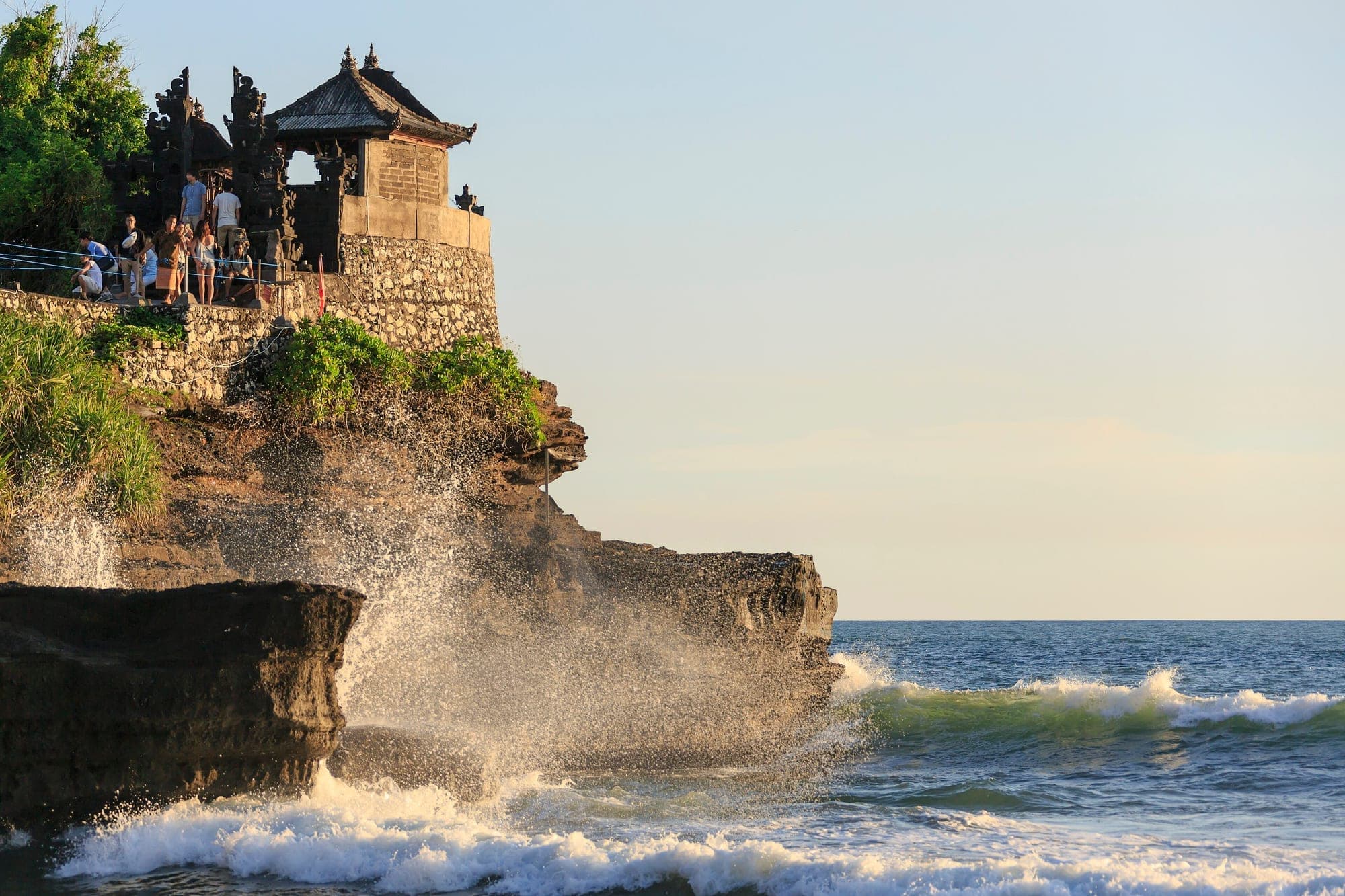 Tanah Lot sea temple in Bali at sunset