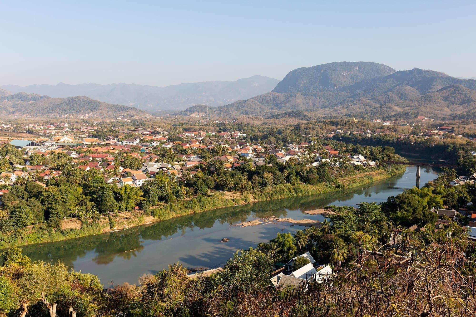 View over Luang Prabang and the river from Phousi Hill
